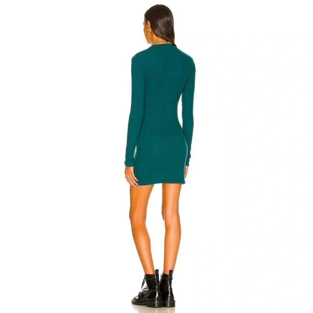 🆕 REVOLVE X MONROW Brushed Thermal Long Sleeve Mock Neck Mini Dress in A… - Picture 3 of 8